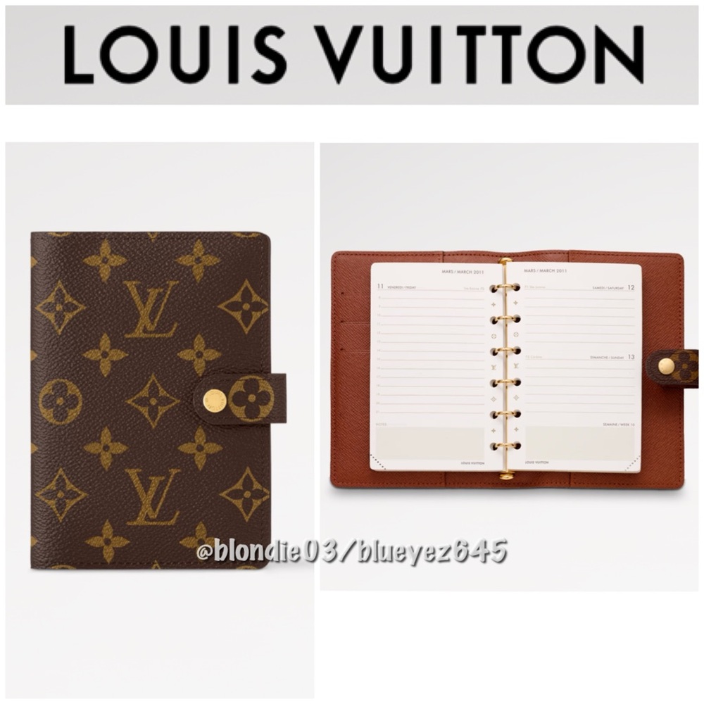 Louis Vuitton SET of Authentic Small Ring Agenda Cover and Checkbook cover